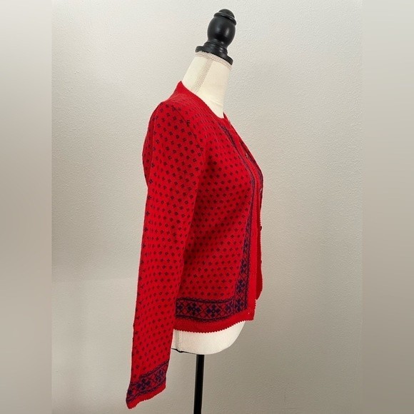 VTG Pendleton 100% Wool Made in the USA Fair Isle Nordic Cardigan Sweater Small - Picture 7 of 11